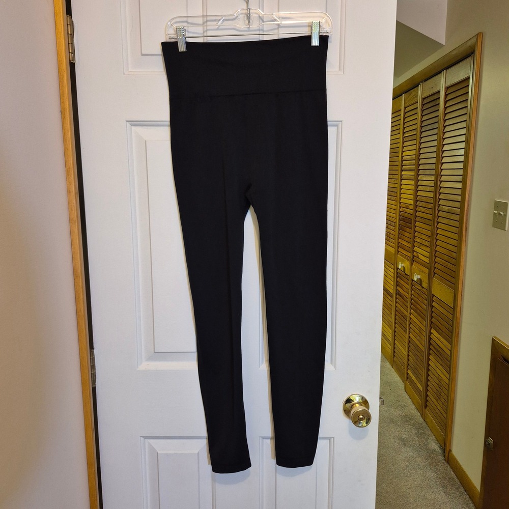 Muk Luks Black High Waisted Leggings Women Size L/XL Solid Slim Fit Stretch